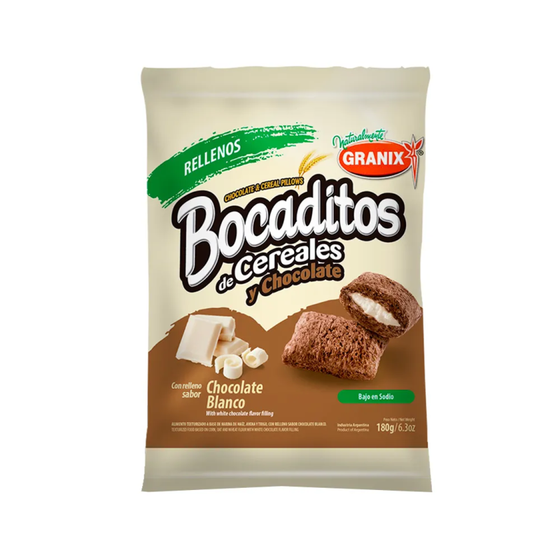 Bocaditos Rellenos De Chocolate Blanco - Granix - Bolsa De 1 Kg - Fraccionada