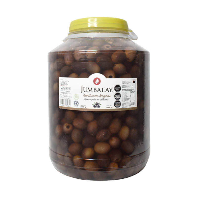 Aceitunas Negras Descarozadas N° 1 - Bidón 8 Kg (4 Kg Esc.)
