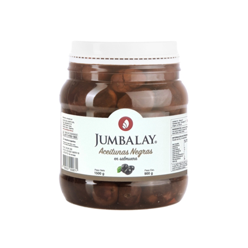 Aceitunas Negras Natural N° 00 - Bidón 1,5 Kg (0,9 Kg Esc)