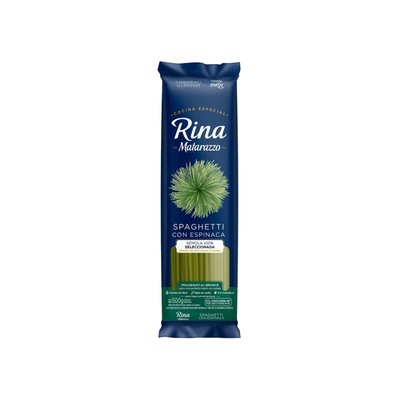 Fideos Rina Espinaca Spaghetti - Matarazzo - Paquete 500 Gr.