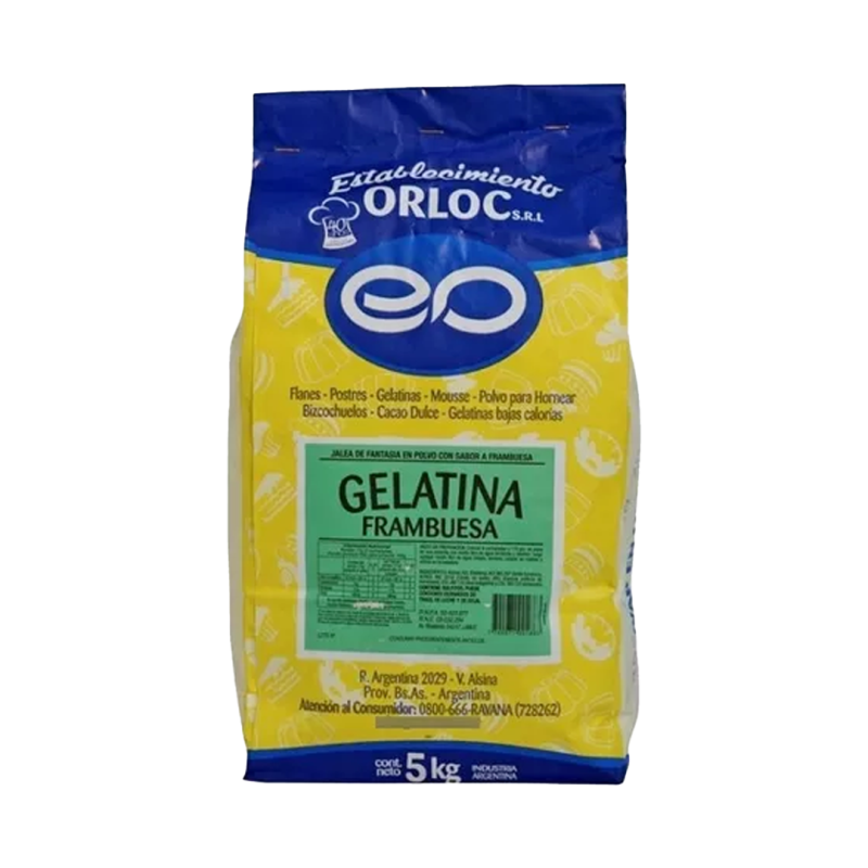 Gelatina Frambuesa X 5 Kgs - Orloc