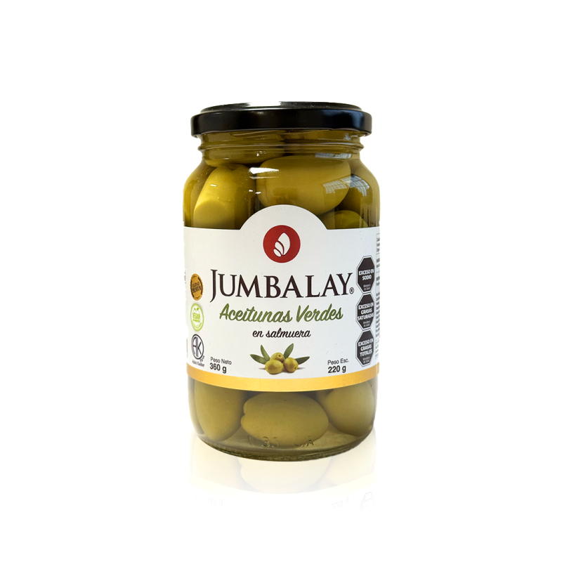 Aceitunas Verdes Con Carozo - Premium Jumbalay - Frasco X 360 G