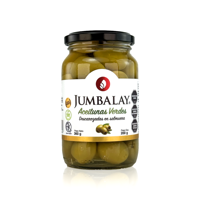 Aceitunas Verdes Descarozadas - Premium Jumbalay - Frasco X 360 G
