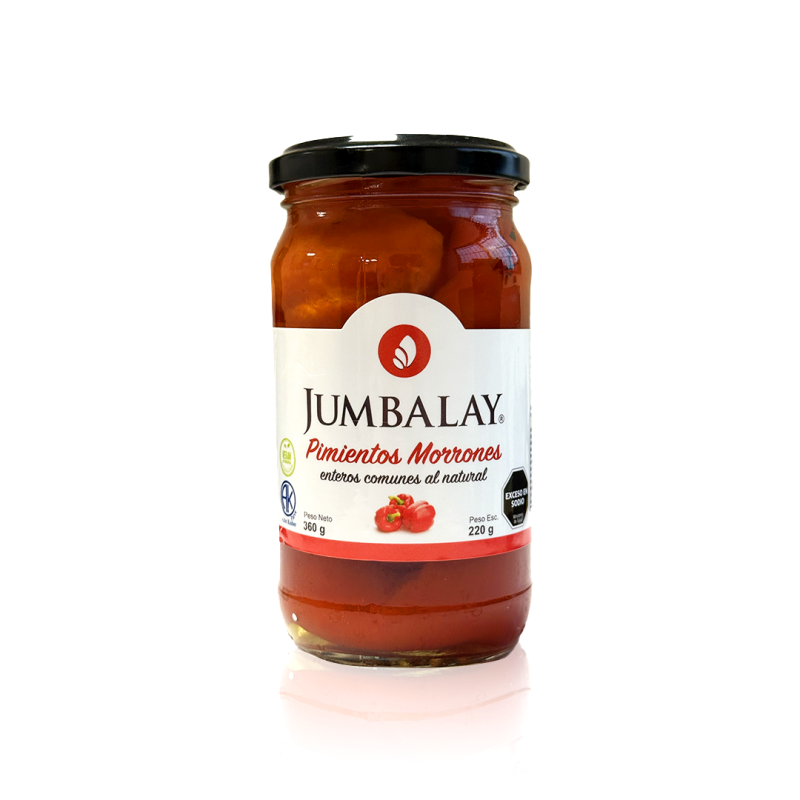 Pimientos Morrones Enteros - Jumbalay - Frasco X 360 G