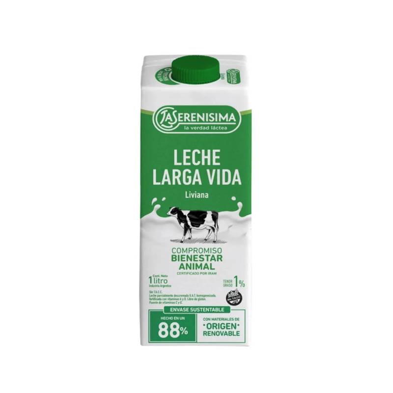 Leche L.v. Parc. Descremada X 1 Lt - La Serenisima (Caja X 12 Unid)