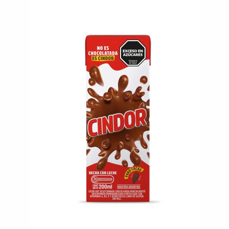 Leche Chocolatada  X 200 Ml - Cindor (Pack X 24 Unid)