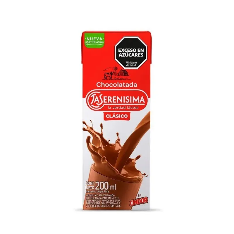 Leche Chocolatada Clásico X 200 Ml - La Serenisima (Pack X 24 Unid)