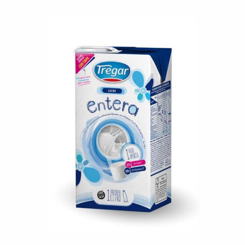 Leche L.v. Entera X 1 Lt - Tregar (Caja X 12 Unid)