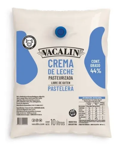 Crema De Leche Pastelera X 10 Lts Sachet - Vacalin - (44%)