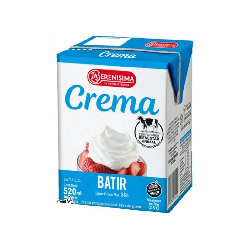 Crema Para Batir Fort. Con Vitaminas X 520 Ml - La Serenísima