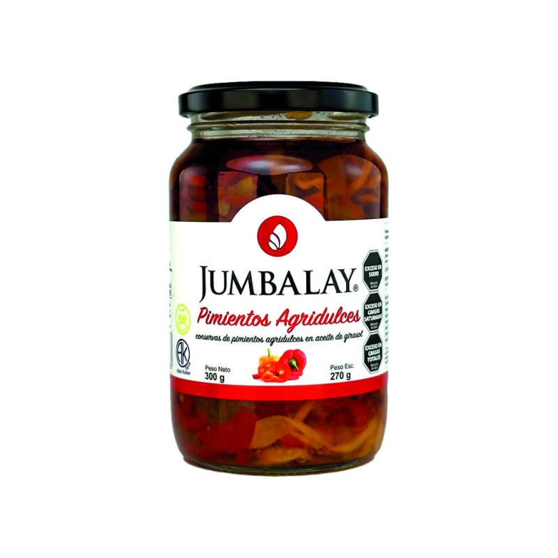 Pimientos Morrones Agridulces - Jumbalay - Frasco 310 G