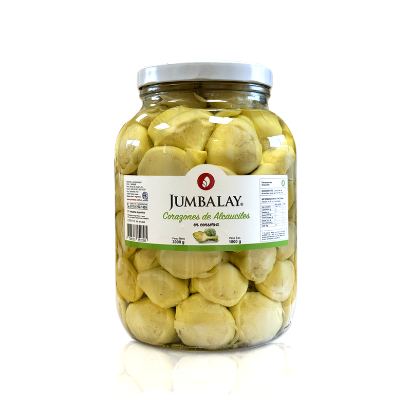 Corazon De Alcauciles Al Natural - Jumbalay - Frasco Vidrio 2,8 Kg.