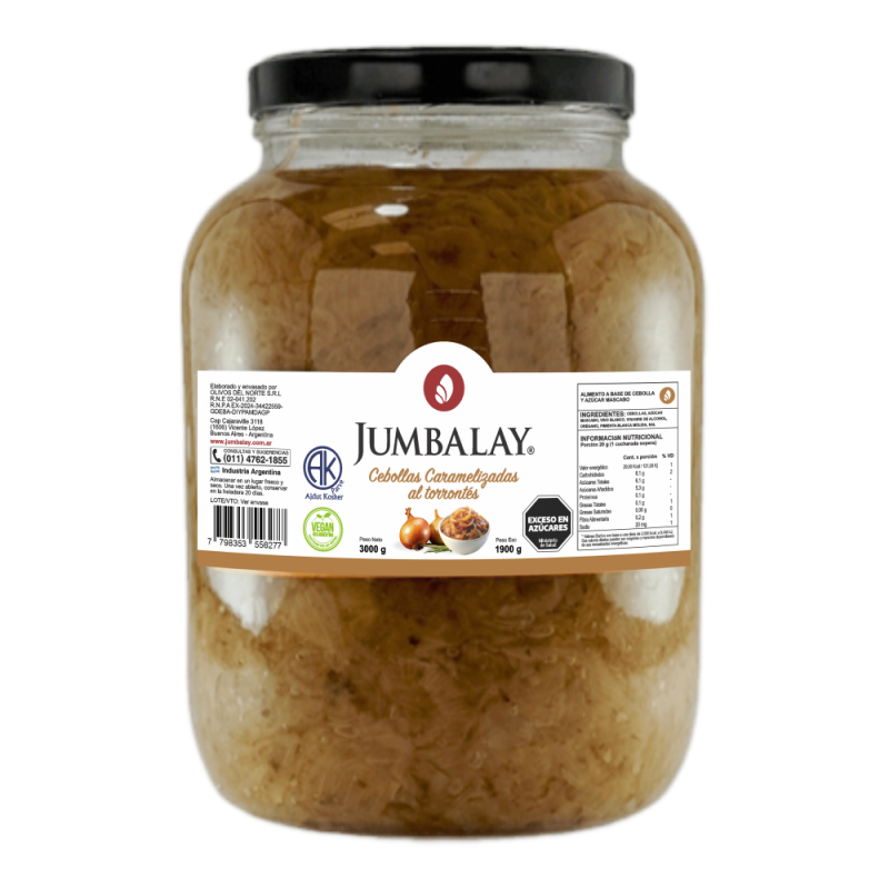Cebollas Caramelizadas - Jumbalay - Frasco  3,0 Kg.