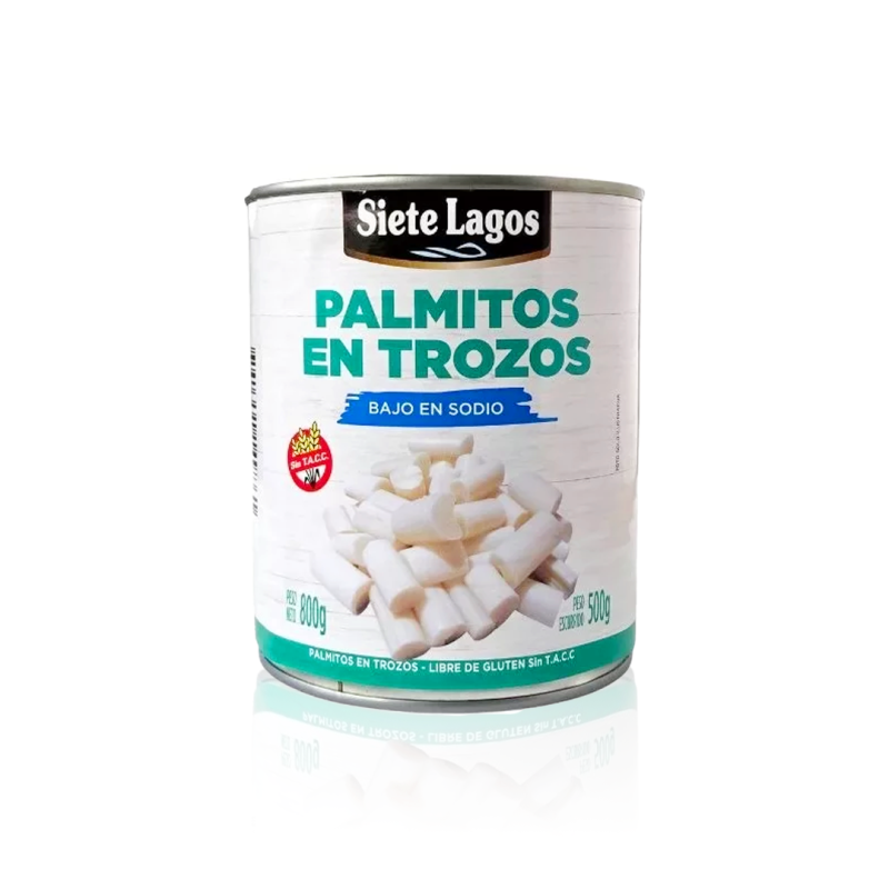 Palmitos Trozos 800 Grs. - Bajo En Sodio - Siete Lagos