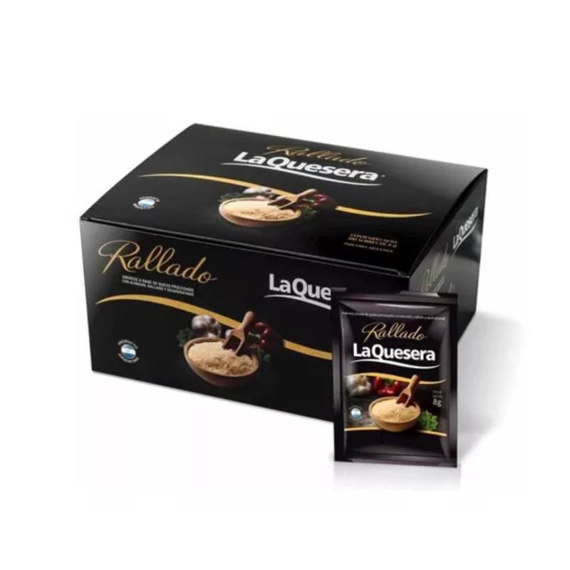 Queso Rallado X 8 Gr - La Quesera (Display X 100 Sobres)
