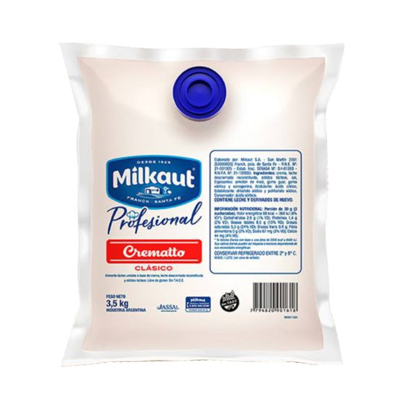 Queso Crematto X 3,5 Kg - Milkaut - Precio X Unidad