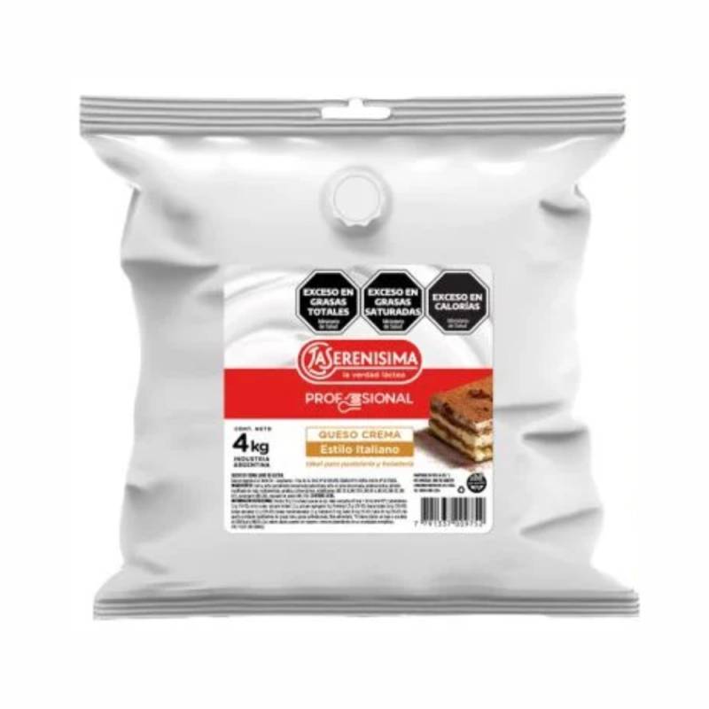 Queso Crema Estilo Italiano - Pouch X 4 Kg - La Serenisima Profesional - Precio X Unidad