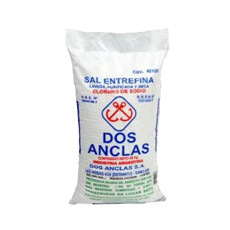 Sal Entrefina - Bolsa 25 Kg - Dos Anclas