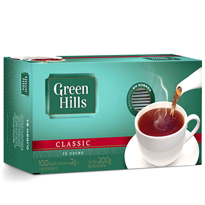 Te Green Hills Ensobrado (100 Saq X 2 Gr.)