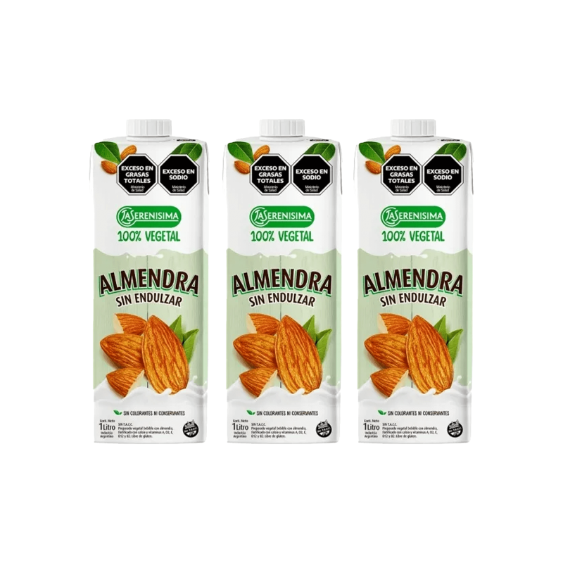 Leche De Almendras 100 % Vegetal Sin Azucar - La Serenisima (Caja X 12 Unidades)