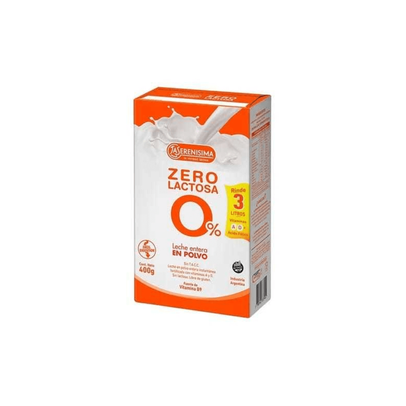 Leche En Polvo  Zero 0% Lactosa X 400 Grs - La Serenisima