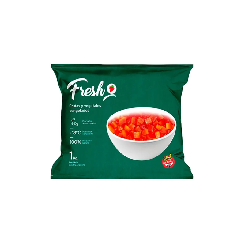 Morron Rojo Cubeteado - Iqf - Fresh - Bolsa X 1 Kg