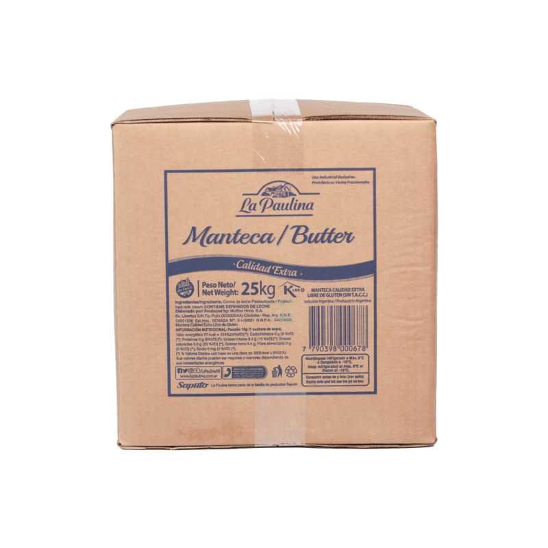 Manteca X 25 Kg - La Paulina - Precio X Unidad