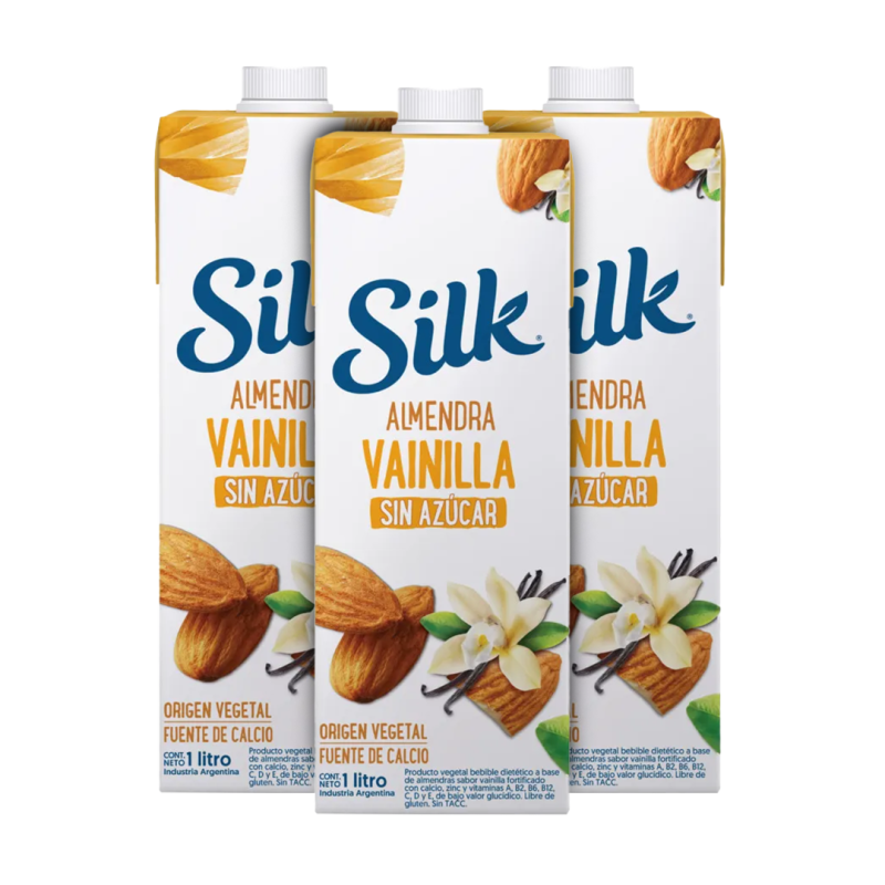 Bebida A Base De Almendras Sabor Vainilla S/Azucar - Silk (Caja X 12 Unidades)